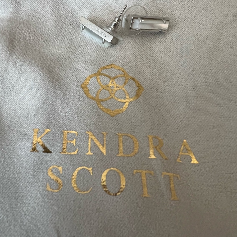 Kendra Scott White Quartz Rectangular Earrings - image 1